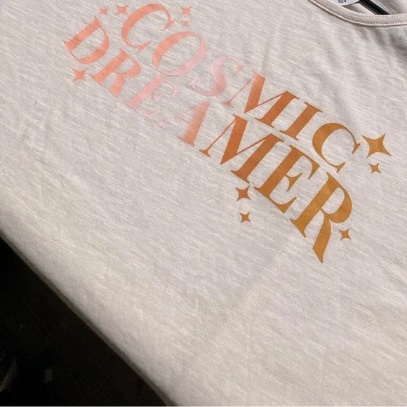 Cosmic Dreamer ✨ Stars Sparkles Sleep T Shirt Light Pink Cozy Pajamas Soft Shirt - Picture 11 of 12